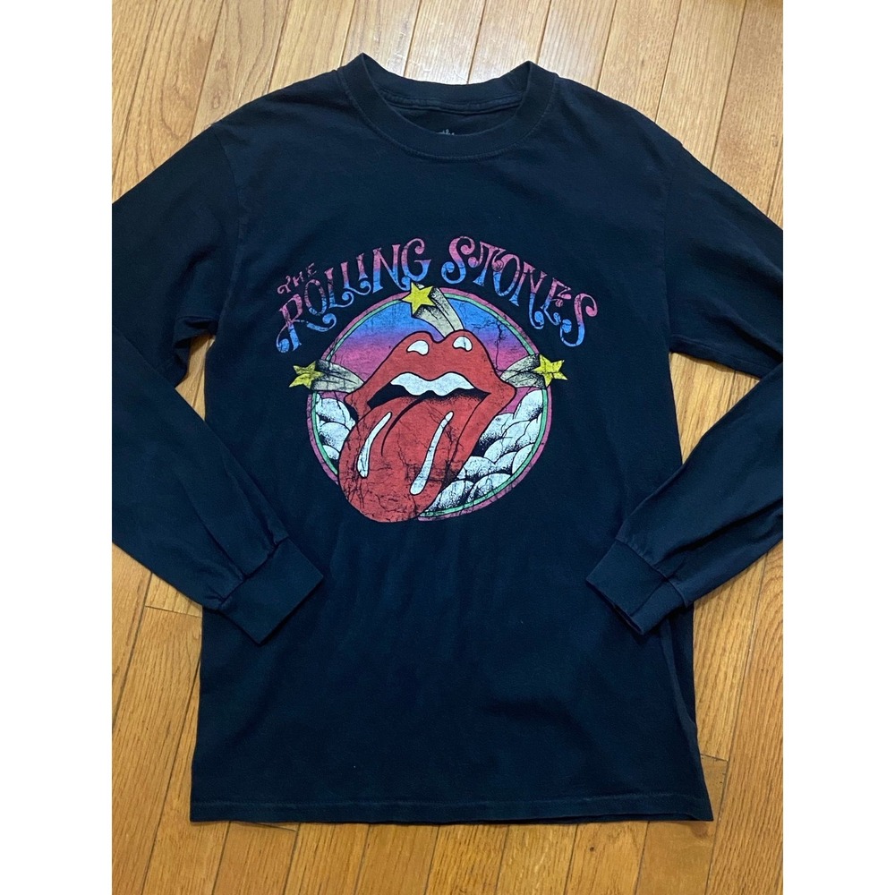 The‎ Rolling Stones Long Sleeve Graphic T-Shirt Black XS Tongue Logo Rock Tee